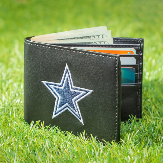 Team Sports America Signature - Dallas Cowboys Black Bi-Fold Embroidered Wallet w/ RFID Blocking