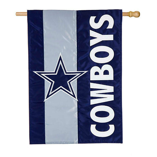 Team Sports America Classic - Double-Sided Embellished NFL Team Pride Applique House Flag, Dallas Co