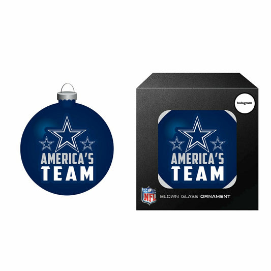 Team Sports America Essential - Blown Glass Ornament, Dallas Cowboys
