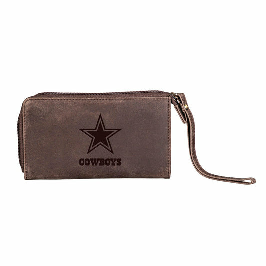 Team Sports America Exclusive - Wristlet Wallet, Brown, Dallas Cowboys