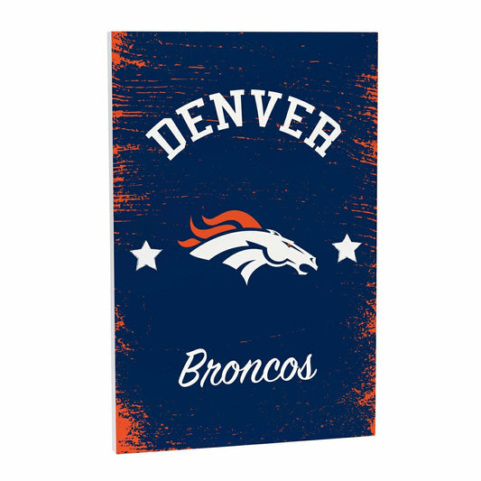 Team Sports America Signature - Denver Broncos Wood Wall Sign, 16x24