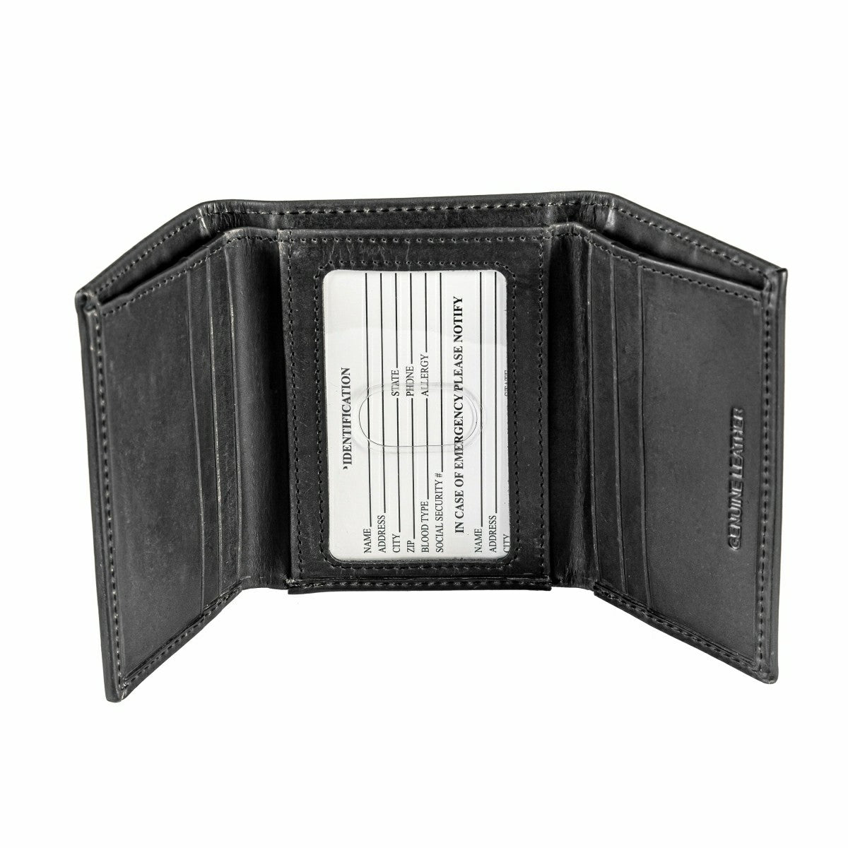 Team Sports America Value - Denver Broncos Black Tri-Fold Embroidered Wallet w/ RFID Blocking