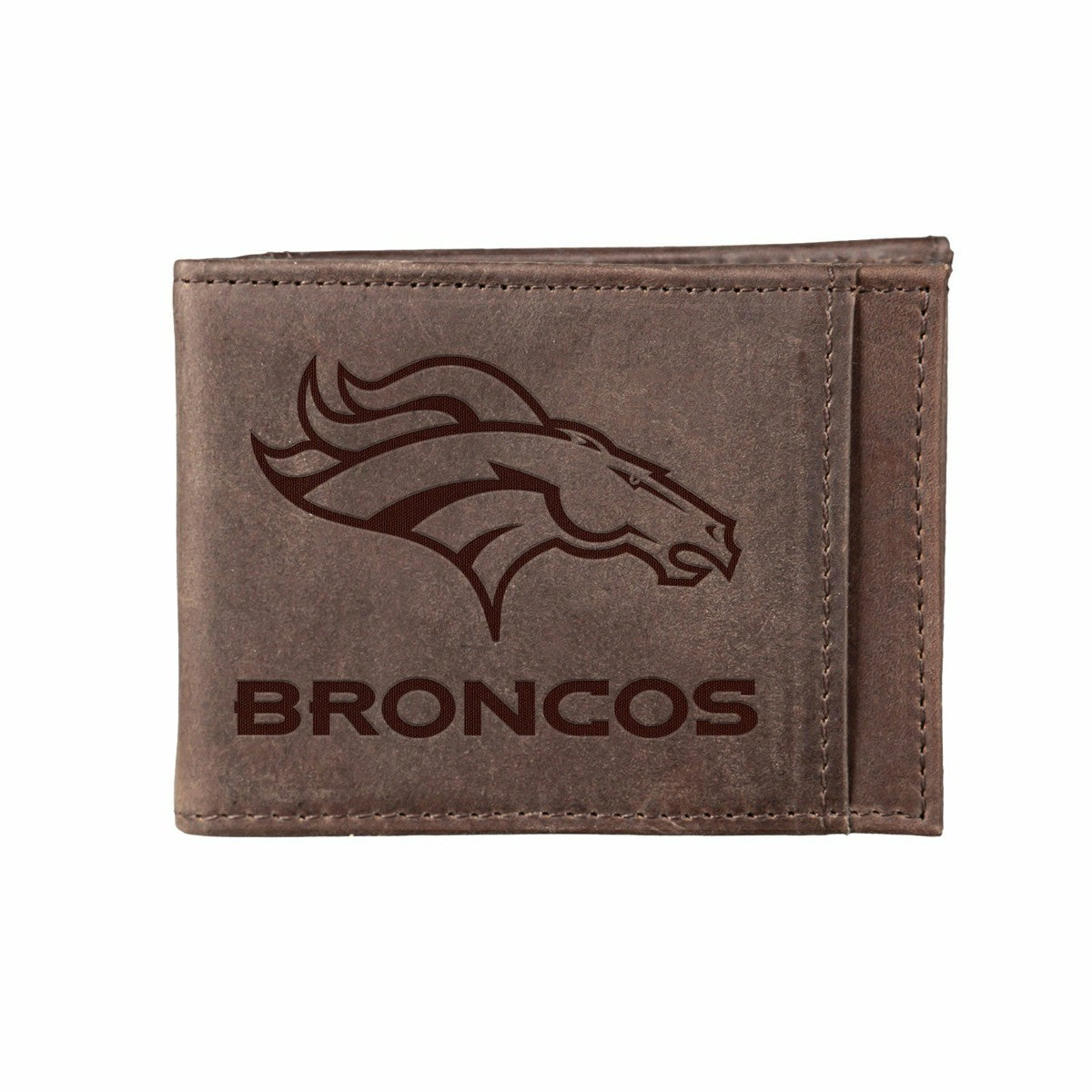 Team Sports America Recommended - Front Pocket Wallet w/ RFID Blocking, Denver Broncos, Brown