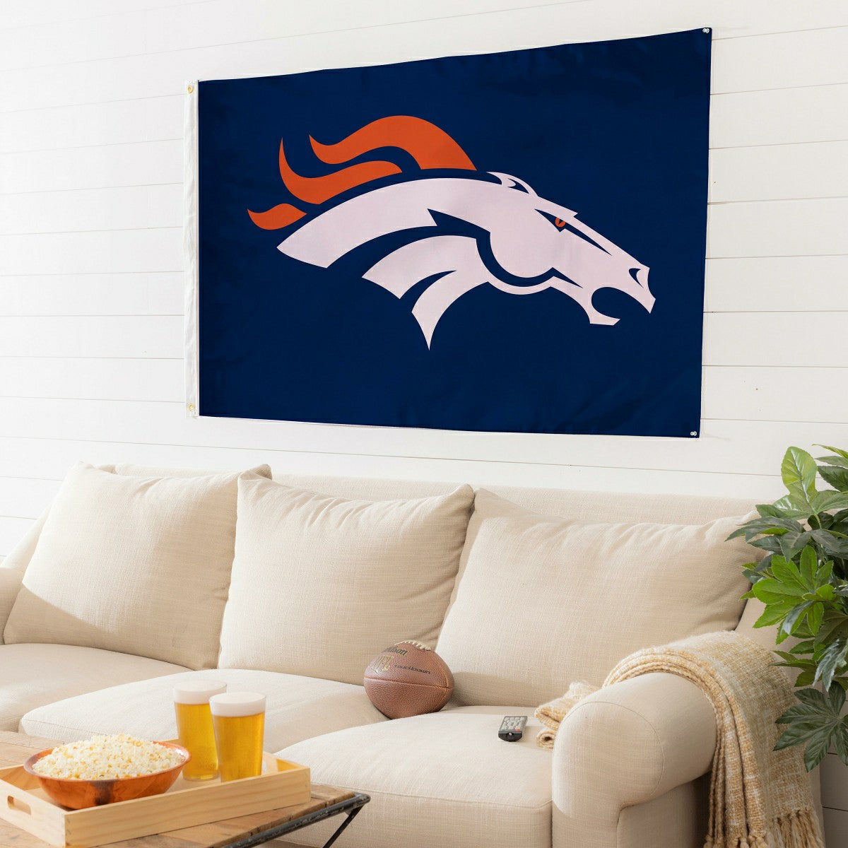 Team Sports America Value - Denver Broncos Single Sided Flag with 2 Grommets, 3'x5'