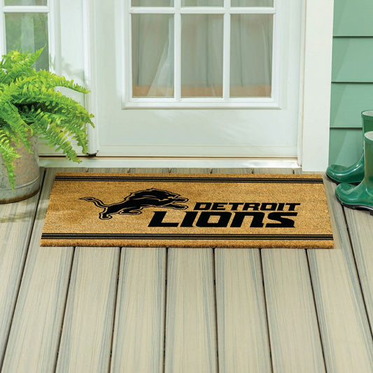 Team Sports America Essential - Detroit Lions Large One Color Coir Mat, 36"x24"