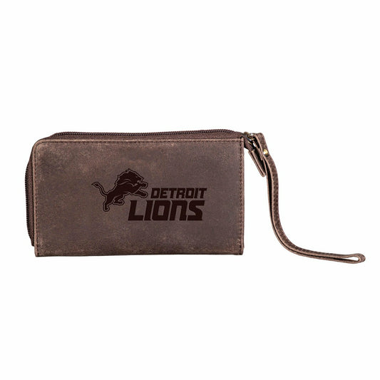 Team Sports America Essential - Wristlet Wallet, Brown, Detroit Lions