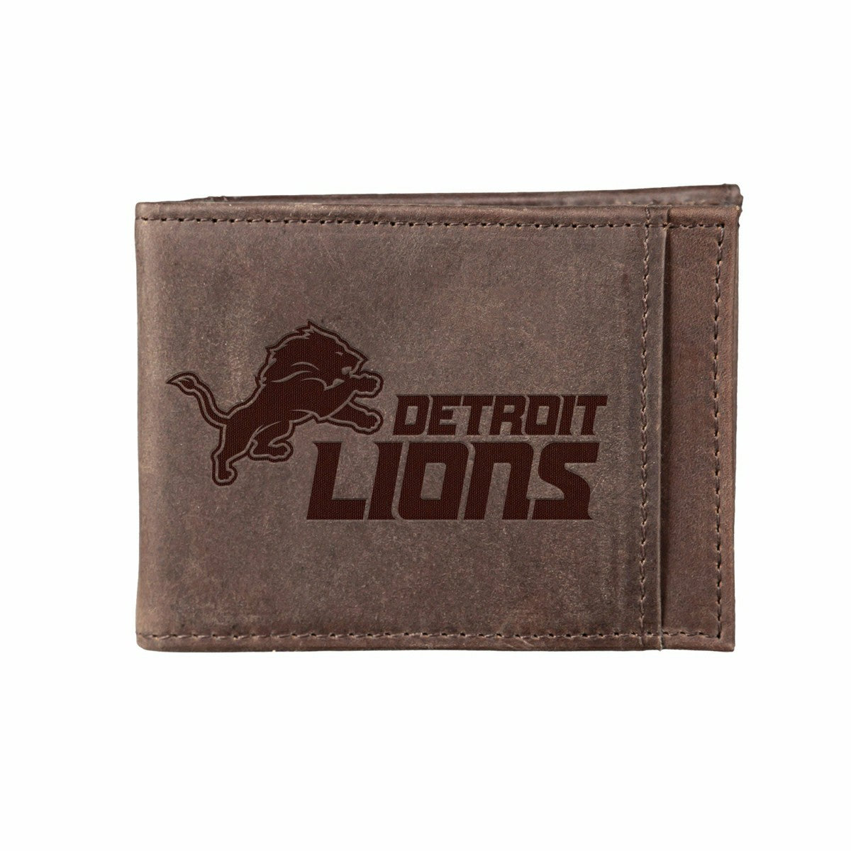 Team Sports America Value - Front Pocket Wallet w/ RFID Blocking, Detroit Lions, Brown