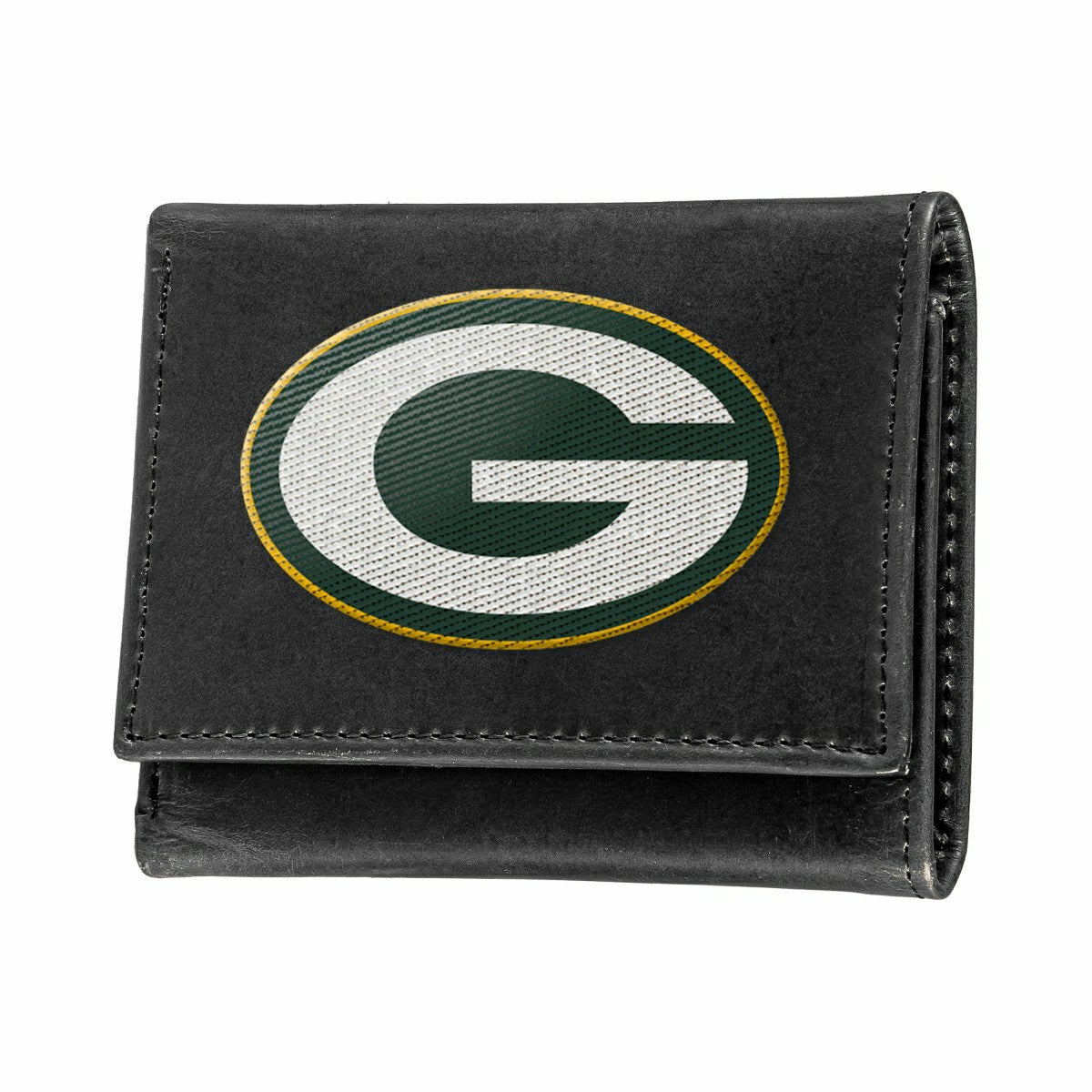 Team Sports America Value - Green Bay Packers Black Tri-Fold Embroidered Wallet w/ RFID Blocking