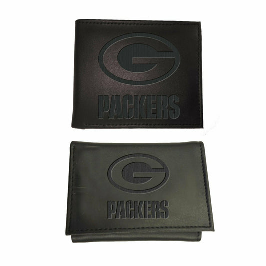 Team Sports America Essential - Green Bay Packers, Bi-Fold and Tri-Fold Wallet Gift Set, Black