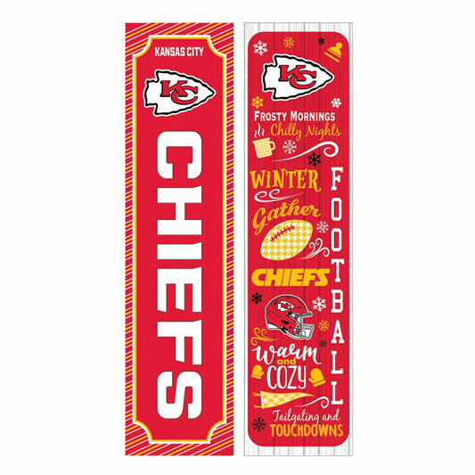 Team Sports America Recommended - 46" Double Sided Leaner, Kansas City Chiefs, Winter Seasonal