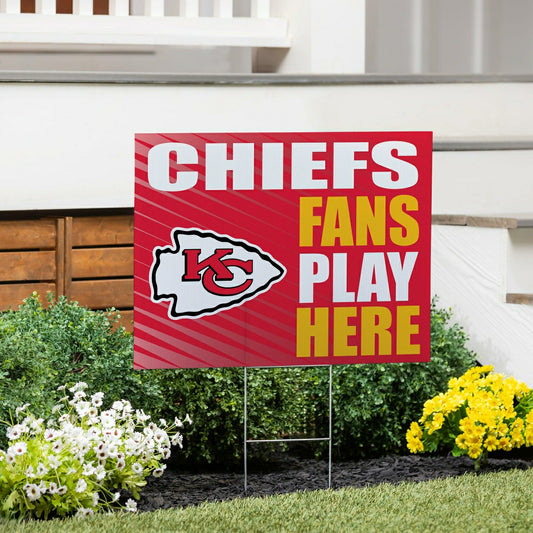 Team Sports America Essential - Kansas City Chiefs Coroplast Yard Sign "Fans Play Here"