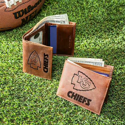 Team Sports America Value - Kansas City Chiefs, Bi-Fold and Tri-Fold Wallet Gift Set, Brown
