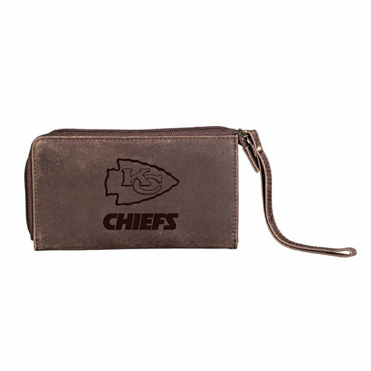 Team Sports America Recommended - Wristlet Wallet, Brown, Kansas City Chiefs