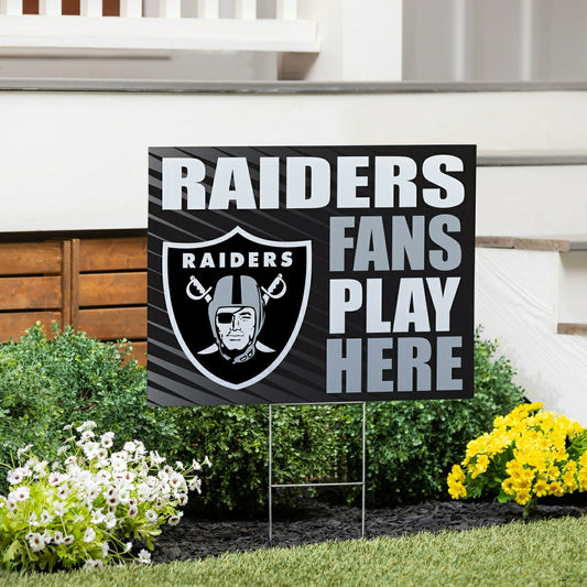 Team Sports America Signature - Las Vegas Raiders Coroplast Yard Sign "Fans Play Here"