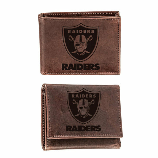 Team Sports America Classic - Las Vegas Raiders, Bi-Fold and Tri-Fold Wallet Gift Set, Brown