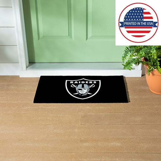 Team Sports America Essential - Full Color PVC Mat, 16" x 28", Las Vegas Raiders