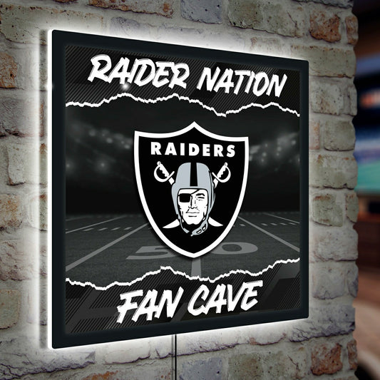 Team Sports America Essential - Las Vegas Raiders 23"H x 23"L LED Wall Decor, Edgelite, Square