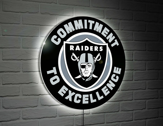 Team Sports America Classic - Las Vegas Raiders Commitment To Excellence NFL Football Large Round Ed