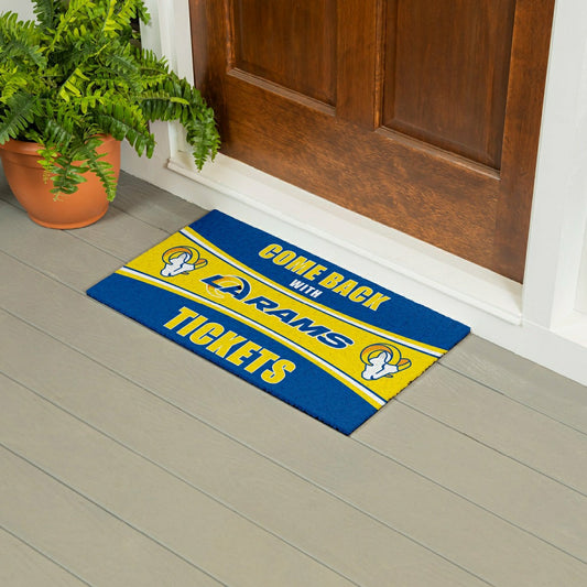 Team Sports America Everyday - 28" x 16" PVC Trapper Mat, Come Back with Tickets, Los Angeles Rams