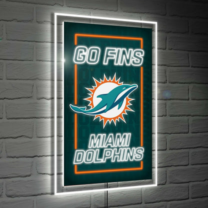 Team Sports America Recommended - Miami Dolphins NFL Football Rectangle Neolite LED Decor