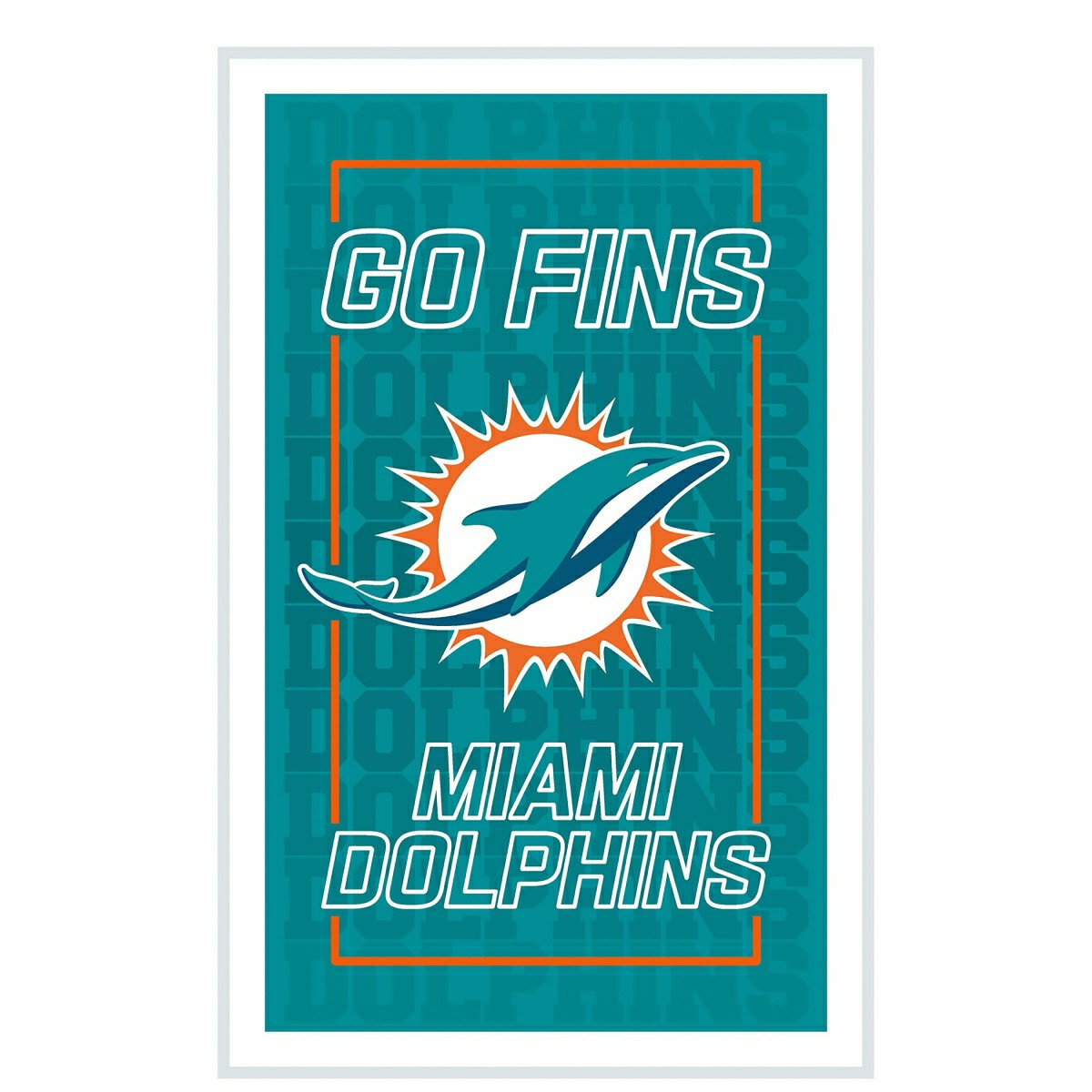 Team Sports America Recommended - Miami Dolphins NFL Football Rectangle Neolite LED Decor
