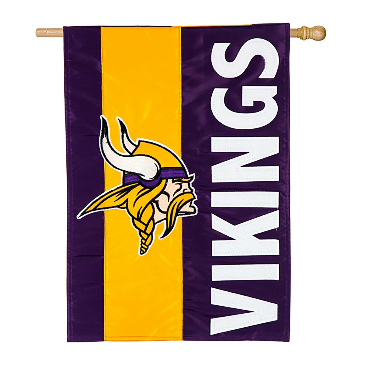 Team Sports America Value - Double-Sided Embellished NFL Team Pride Applique House Flag, Minnesota