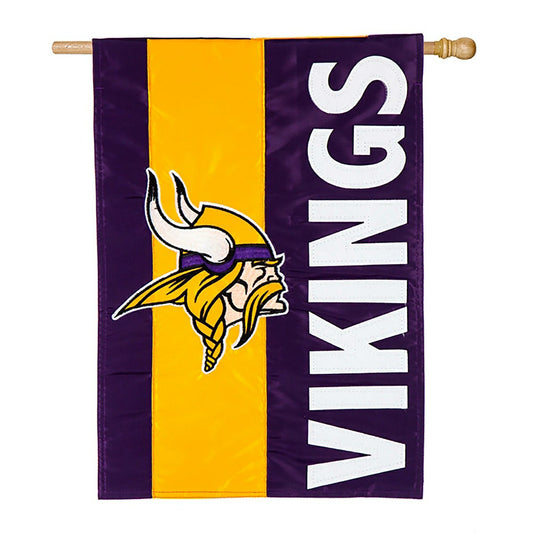 Team Sports America Value - Double-Sided Embellished NFL Team Pride Applique House Flag, Minnesota