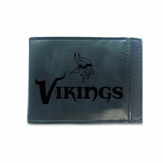 Team Sports America Classic - Front Pocket Wallet w/ RFID Blocking, Minnesota Vikings, Black