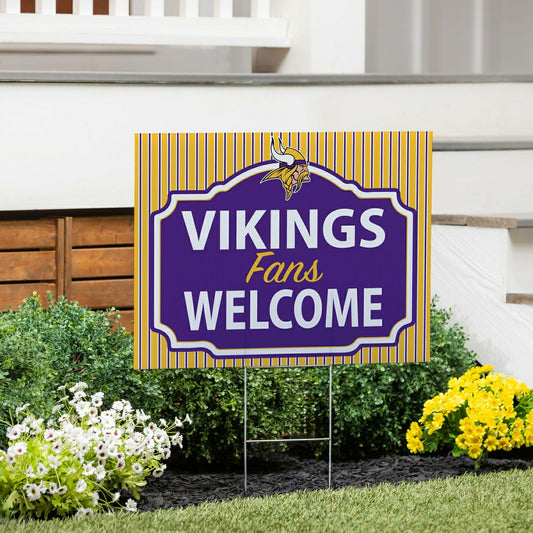 Team Sports America Recommended - Minnesota Vikings Coroplast Yard Sign, "Fans Welcome"