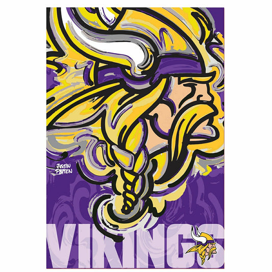 Team Sports America Classic - Minnesota Vikings Justin Patten Logo Suede Garden Flag