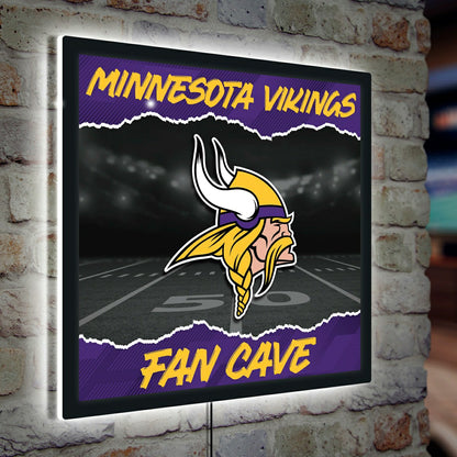 Team Sports America Value - Minnesota Vikings 23"H x 23"L LED Wall Decor, Edgelite, Square
