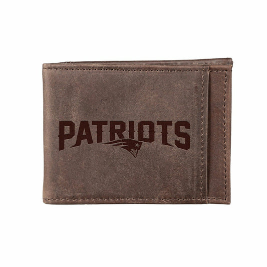 Team Sports America Everyday - Front Pocket Wallet w/ RFID Blocking, New England Patriots, Brown