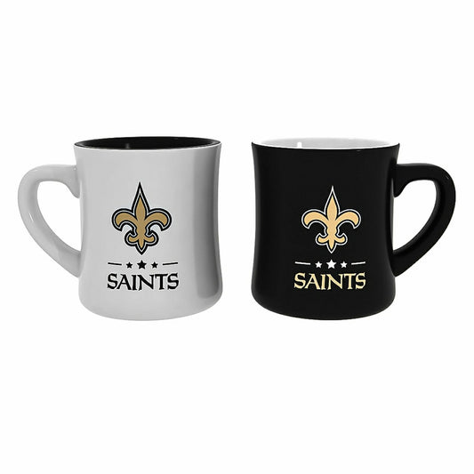Team Sports America Exclusive - New Orleans Saints 10oz Ceramic Cup Set, 2pc