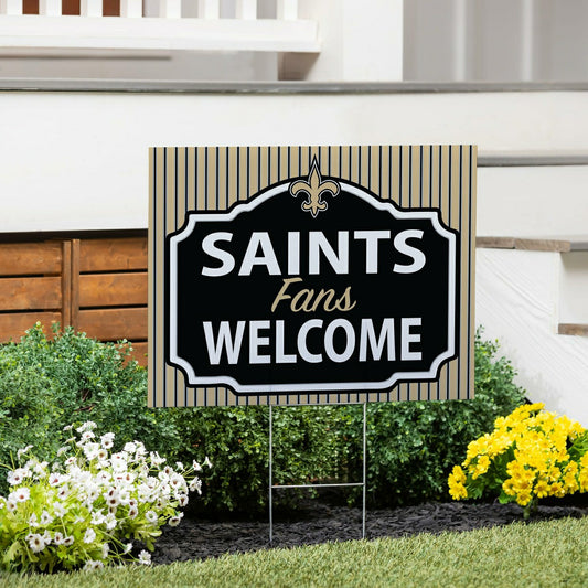 Team Sports America Signature - New Orleans Saints Coroplast Yard Sign, "Fans Welcome"