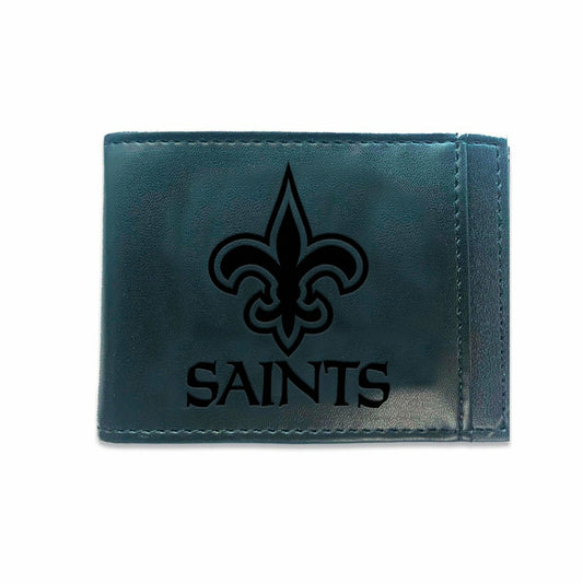 Team Sports America Essential - Front Pocket Wallet w/ RFID Blocking, New Orleans Saints, Black