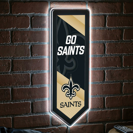 Team Sports America Signature - LED Wall Decor, Pennant, New Orleans Saints