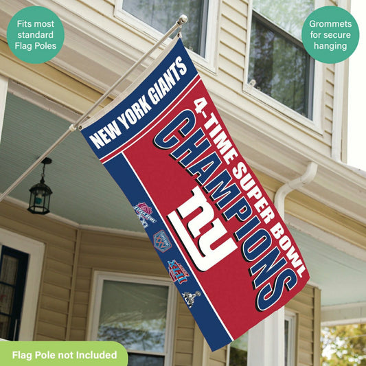 Team Sports America Everyday - New York Giants 6X Superbowl Champions Football 3x5 Flag