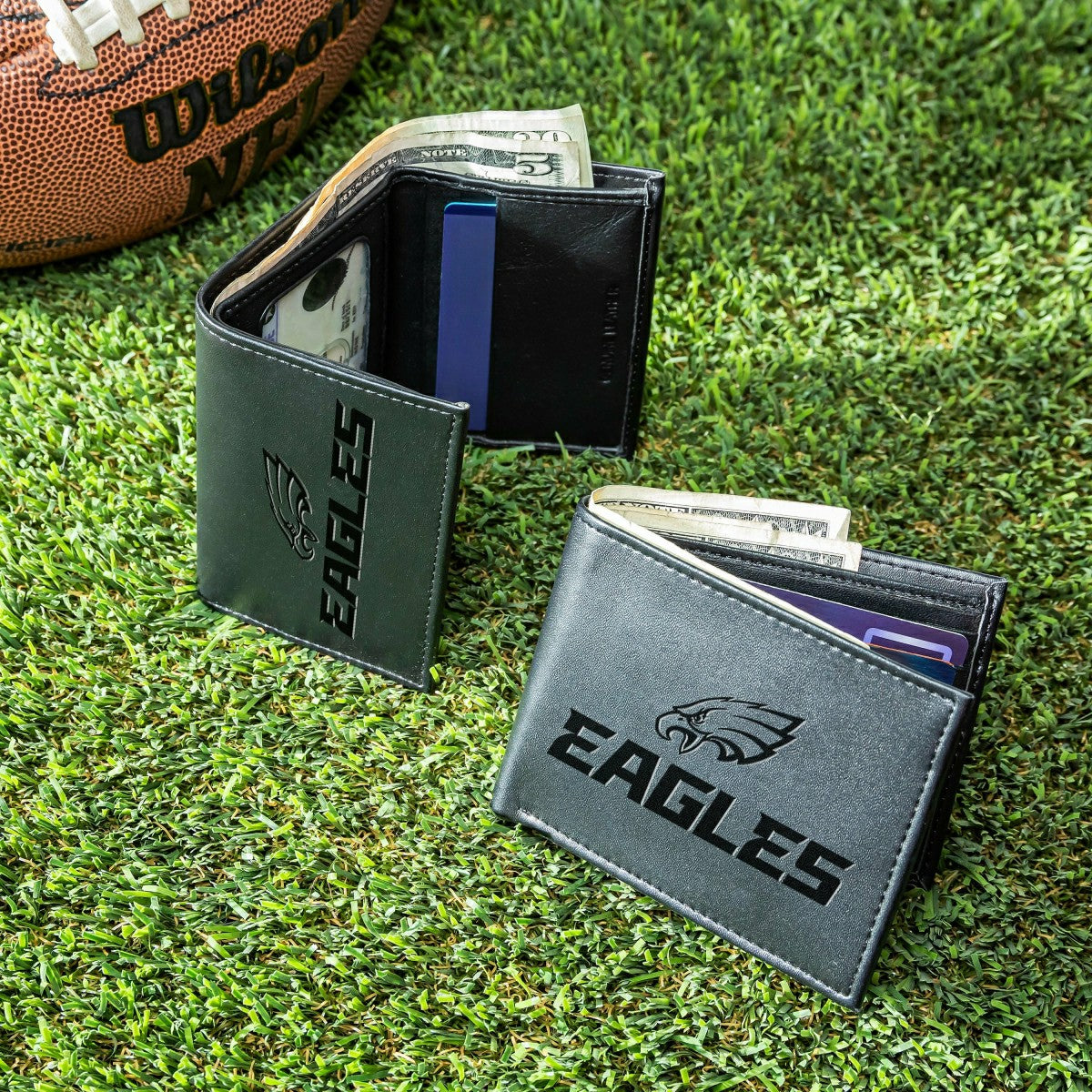 Team Sports America Classic - Philadelphia Eagles, Bi-Fold and Tri-Fold Wallet Gift Set, Black