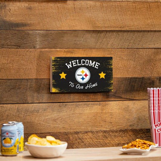 Team Sports America Signature - Pittsburgh Steelers Wood Wall Sign, 6x11