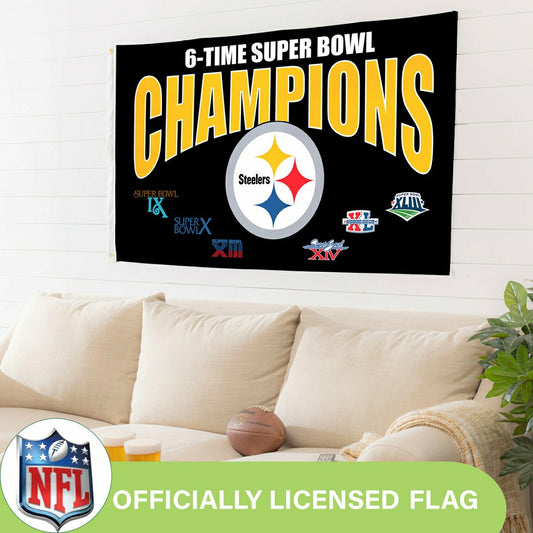 Team Sports America Trending - Pittsburgh Steelers 6X Superbowl Champions Football 3x5 Flag