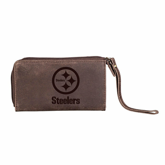 Team Sports America Signature - Wristlet Wallet, Brown, Pittsburgh Steelers