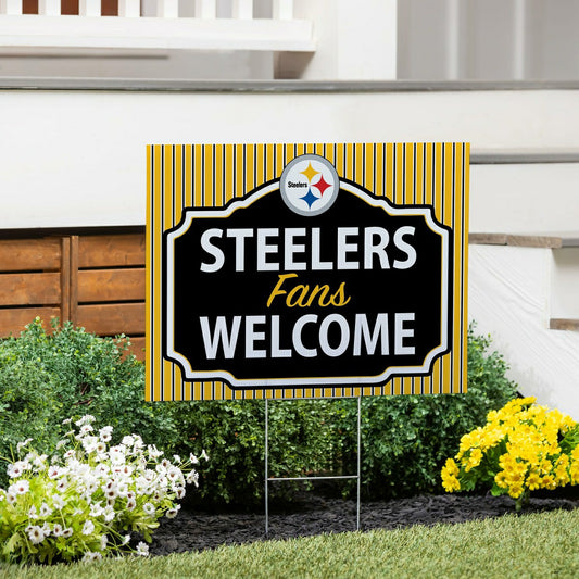 Team Sports America Trending - Pittsburgh Steelers Coroplast Yard Sign, "Fans Welcome"