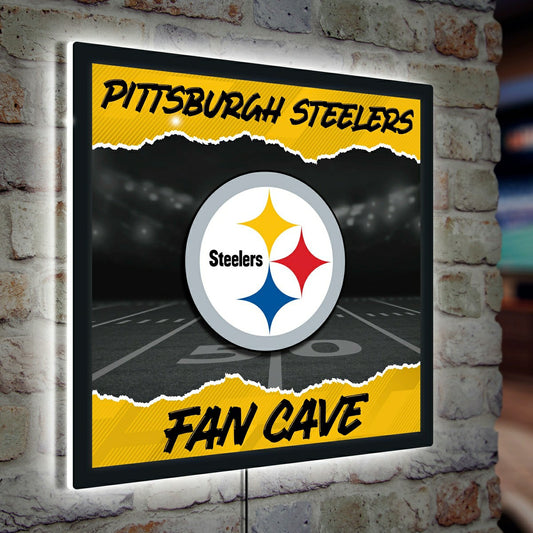 Team Sports America Exclusive - Pittsburgh Steelers 23"H x 23"L LED Wall Decor, Edgelite, Square