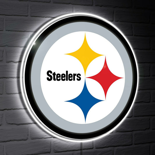 Team Sports America Classic - Pittsburgh Steelers LED Wall Decor, Glazelite, Logo
