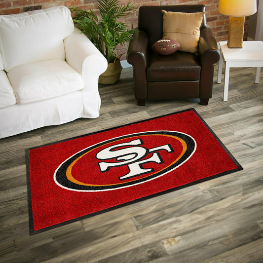 Team Sports America Value - 3'x5' Large USA Indoor Outdoor Outdoor Entryway Mat, San Francisco 49e