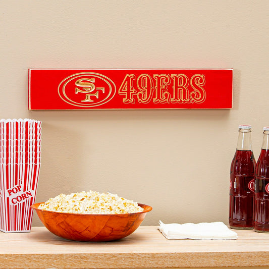 Team Sports America Exclusive - San Francisco 49ers Engraved Wood Sign, 49ers 3.5" x 18"