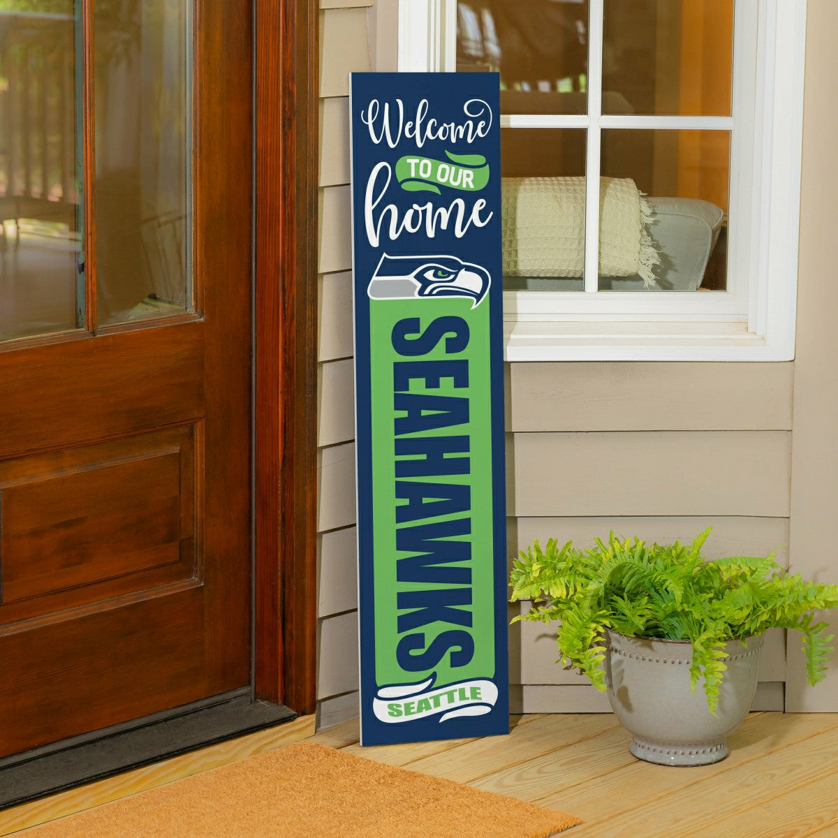 Team Sports America Trending - 47" Double Sided Leaner, Seattle Seahawks, Halloween
