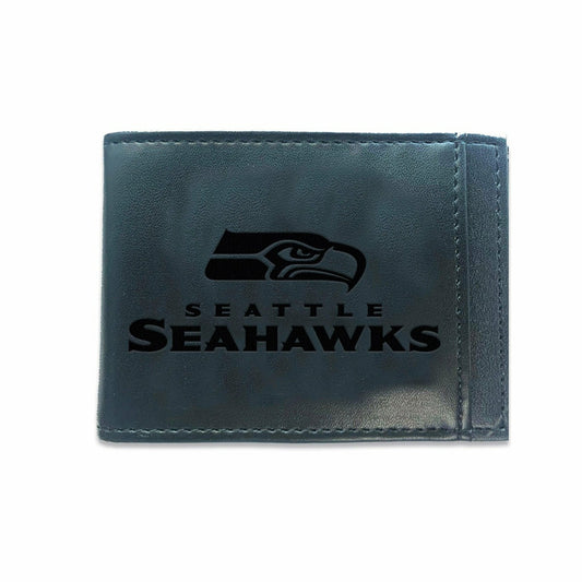 Team Sports America Value - Front Pocket Wallet w/ RFID Blocking, Seattle Seahawks, Black