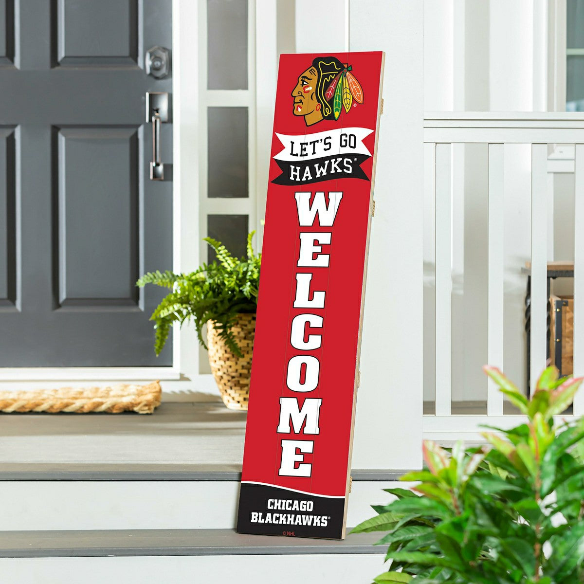 Team Sports America Signature - Chicago Blackhawks Large Single Sided Leaner, 46"