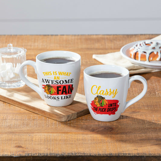 Team Sports America Recommended - Ceramic Cup o' Java 17oz Gift Set, Chicago Blackhawks